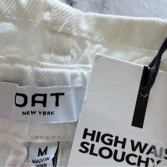 Oat New York Cut Off Shorts M | NWT High Waist Slouchy Raw Hem - Picture 3 of 5